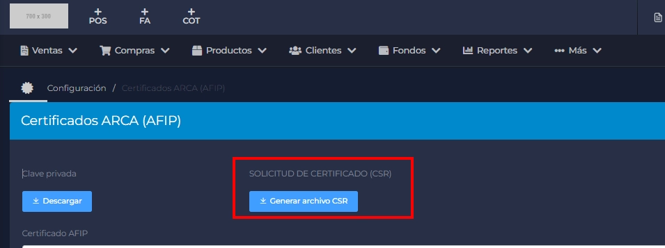 Certificado ARCA