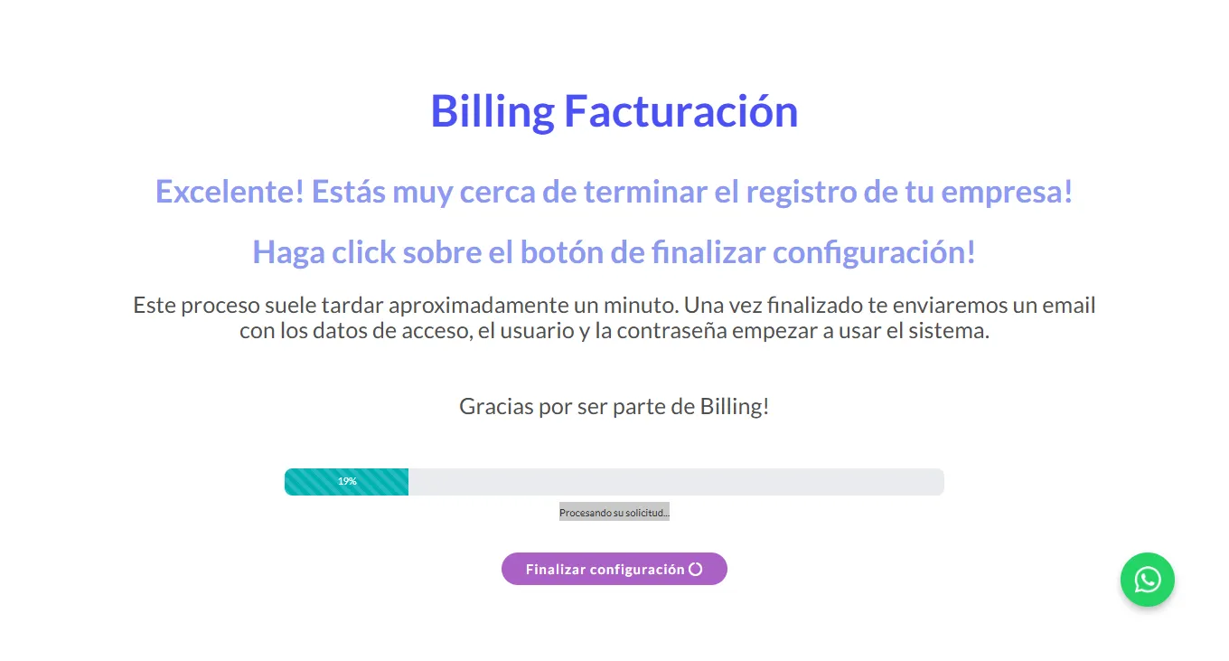 Creando cuenta Billing
